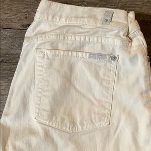 7 for all mankind white “the skinny” jeans
